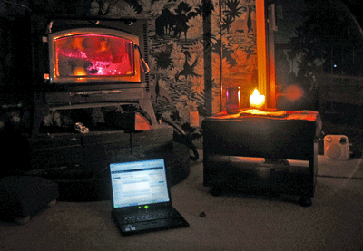 Blogging by firelight….